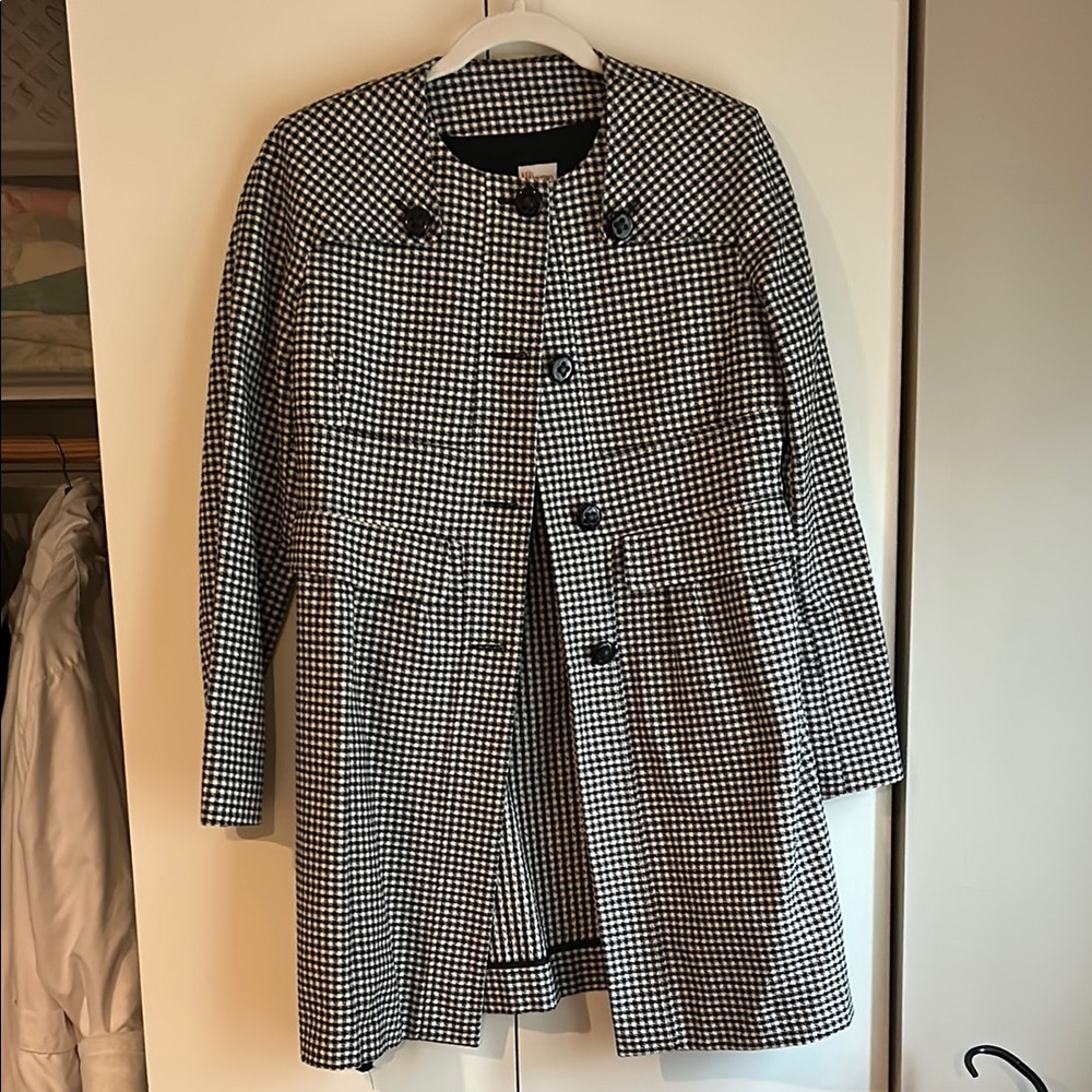 Valentino Navy Gingham Women's Coat
